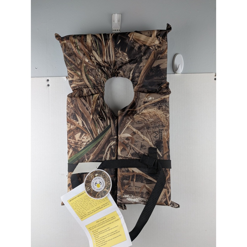 Realtree Max-5 Camo Adult Type II PFD Life Vest USCG Approved Hunting Fishing